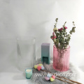 small ribbed flower glass vases for home decor